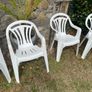 Six stackable garden chairs - white plastic Image 4