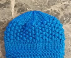 hand knitted chunky wool baby hat