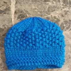 hand knitted chunky wool baby hat