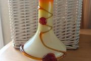 Vibrant stunning art glass vase Murano style