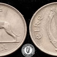 [#976] - Ireland 1961 | 6 Pence | Wolfhound | KM.13a | aUNC
