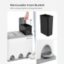 Bin trash can for the kitchen, metal pedal bin, 3-in-1 trash can, 24 liters, garbage separation, garbage separation system, easy to clean, steel, white-gray Image 2