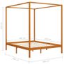 Canopy Bed Frame Honey Brown Solid Pine Wood 6FT Super King Image 4
