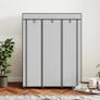 Fabric wardrobe, storage solution, 8 shelves, 2 clothes rails, gray Image 5