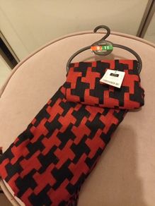 Pink and black houndstooth girls scarf