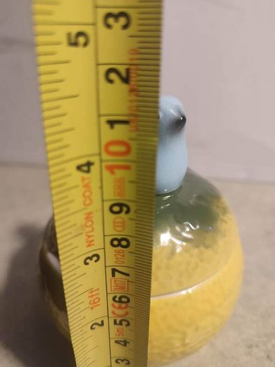 Vintage Anthropologie Porcelain Lemon Sugar Bowl Jam Pot Applied Bluebird Handle