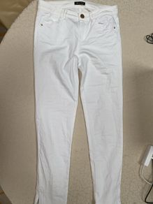 Massimo Dutti white cotton trousers