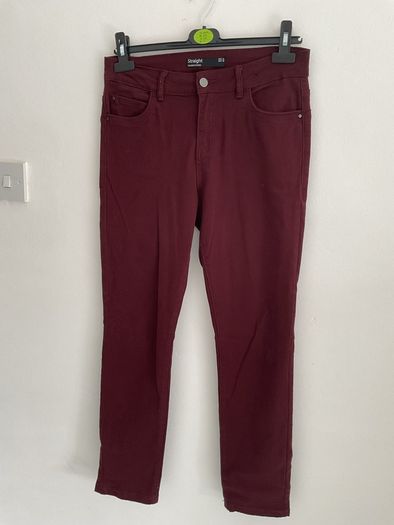 jeans burgundy straight leg jeans size 10