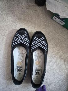 leather black slip on
