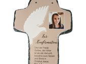 Photo Slate Hanging Cross with you photo text or image  16x20cm