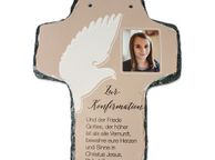 main image for ad Photo Slate Hanging Cross with you photo text or image  16x20cm