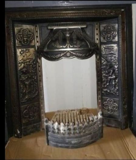 Edwardian cast iron fireplace insert