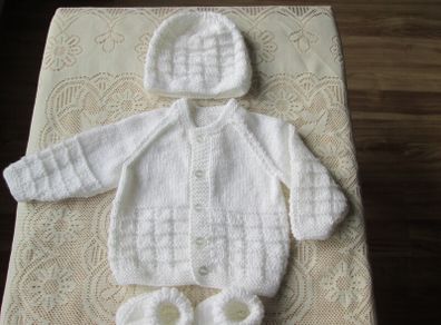 Hand Knitted Baby's Cardigan's, Hat &  bootie's