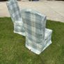 Set of two 2 Parsons dining chairs high back with loose slip covers Image 3