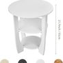 3 Tier Round Side Table, Farmhouse Wood End Tables with Storage, Country Accent Small Sofa Bedside Table Coffee Table for Living Room Bedroom and Small Spaces (White) Image 3