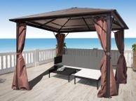 main image for ad Gazebo with Curtain Brown Aluminium 300x300 cm