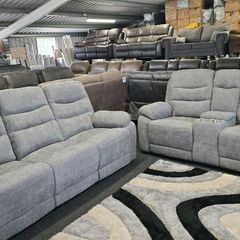 3+2+1 Grey Fabric Electric Recliner