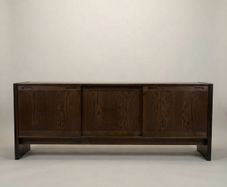 Skovby Dark Oak Low Sideboard, 1960s Danish Minimalist