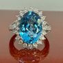 Topaz & White Zircon Statement Halo Ring Image 6