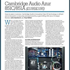 CD Player/DAC/Digital Pre-Amp, Cambridge Audio Azur 851C