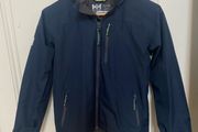 Boys Helly Hansen Crrew Navy Jacket with detachable Hood - Age 12 Years