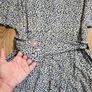 Longsleeve midi dress with belt - H&M - Blue, white, yellow, black Pattern - Size small Image 7