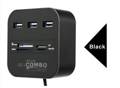 Usb Hub 2.0 3 Ports Tf Micro Sd Card Reader Slot Usb Multi Usb Splitter Cables Ft For Laptop And Macbook