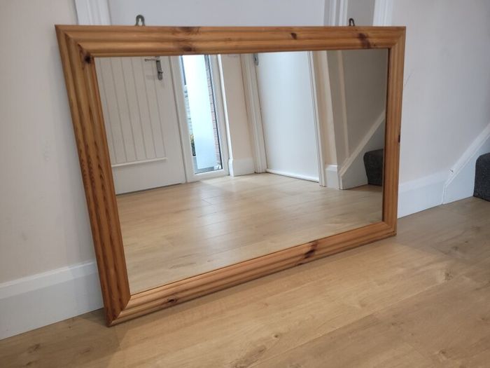 Large Solid Pine Wooden-framed Wall Mirror