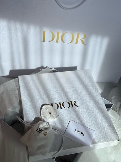 Authentic Dior-ID Low Top Sneakers White Leather with Transparent Rubber Toe Cap