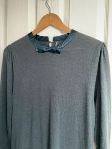 NAF NAF fine knit jumper dress in a rich dark green shade.