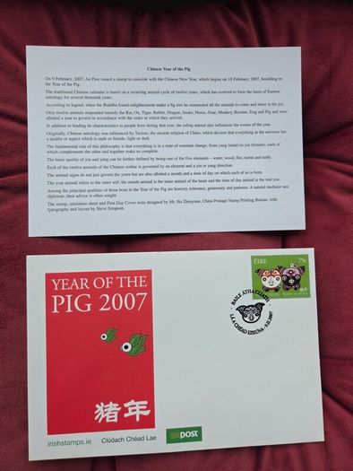 Stamps Year of the pig (2007) and Somme anniversary (2006)