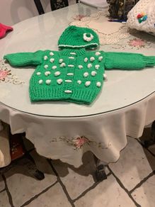 Hat and Cardigan Set Green Age 1-2 St Patrick's