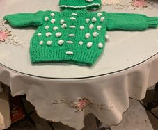 Hat and Cardigan Set Green Age 1-2 St Patrick's