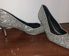 shoes - sliver glitter,