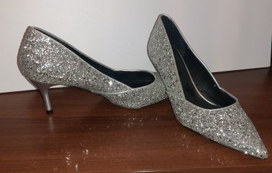 shoes - sliver glitter,