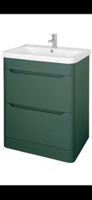 Eve 500 floor standing unit and basin Green/white/navy