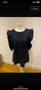 Cos navy fancy sleeve top size 10