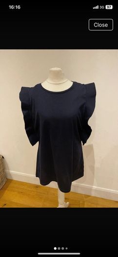 Cos navy fancy sleeve top size 10