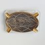 Nice highly engraved ashtray on faux mother of pearl base Image 2