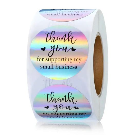 THANK YOU Laser Stickers Roll of 500 / 1 Inch / NEW