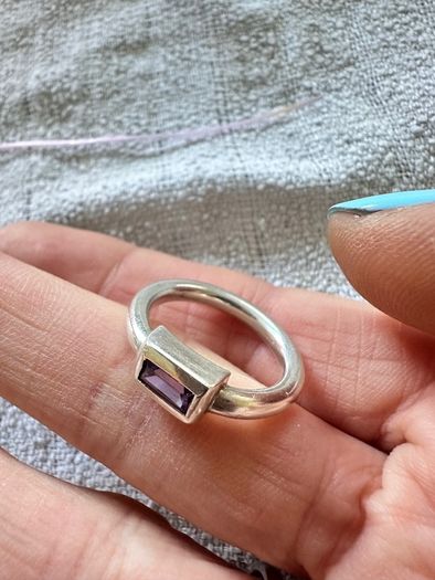 Vintage silver and amethyst ring