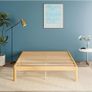 Bamboo Wood King Size Bed Frame with Metal Slats Support Image 6