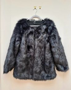 Grey Faux Fur Coat