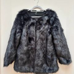 Grey Faux Fur Coat