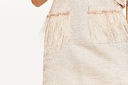 Zara Pink Gold Ostrich Feather Mini Skirt Size M