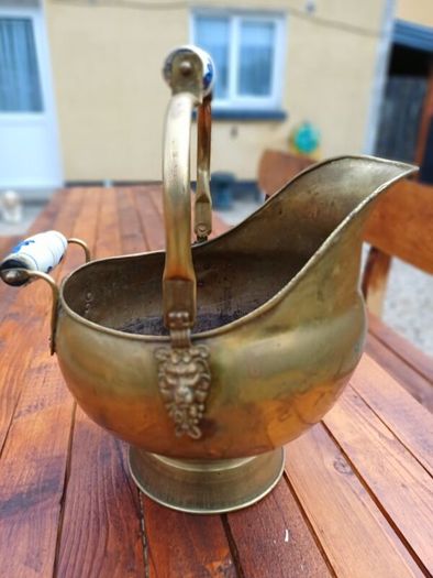 Large Brass Vintage Coal Scuttle