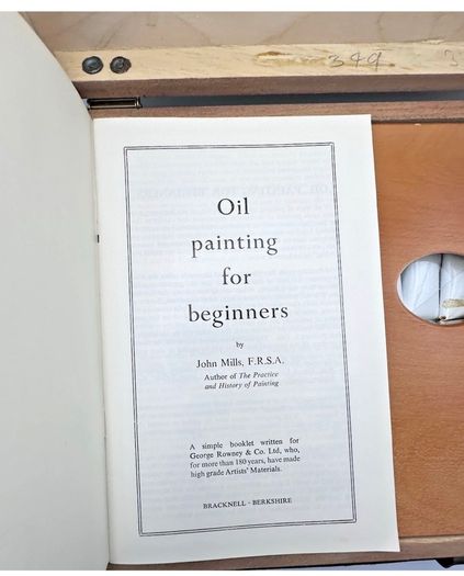 RARE Antique George Rowney No 9 Oil Colour Wooden Box Set - 1950s/60s Artist Case Prop
