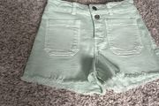 Zara light green denim shorts (9/134)