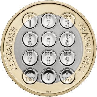 UK 2 Pounds Coin Alexander Graham Bell 2022. BU