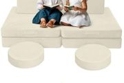 Kids Play Sofa Bed, Modular Toddler Armchair Couch for Playroom, 8-Piece Fold Out Baby Couch Play Set, Children Convertible Sofa Foam Couch for Girls Boys